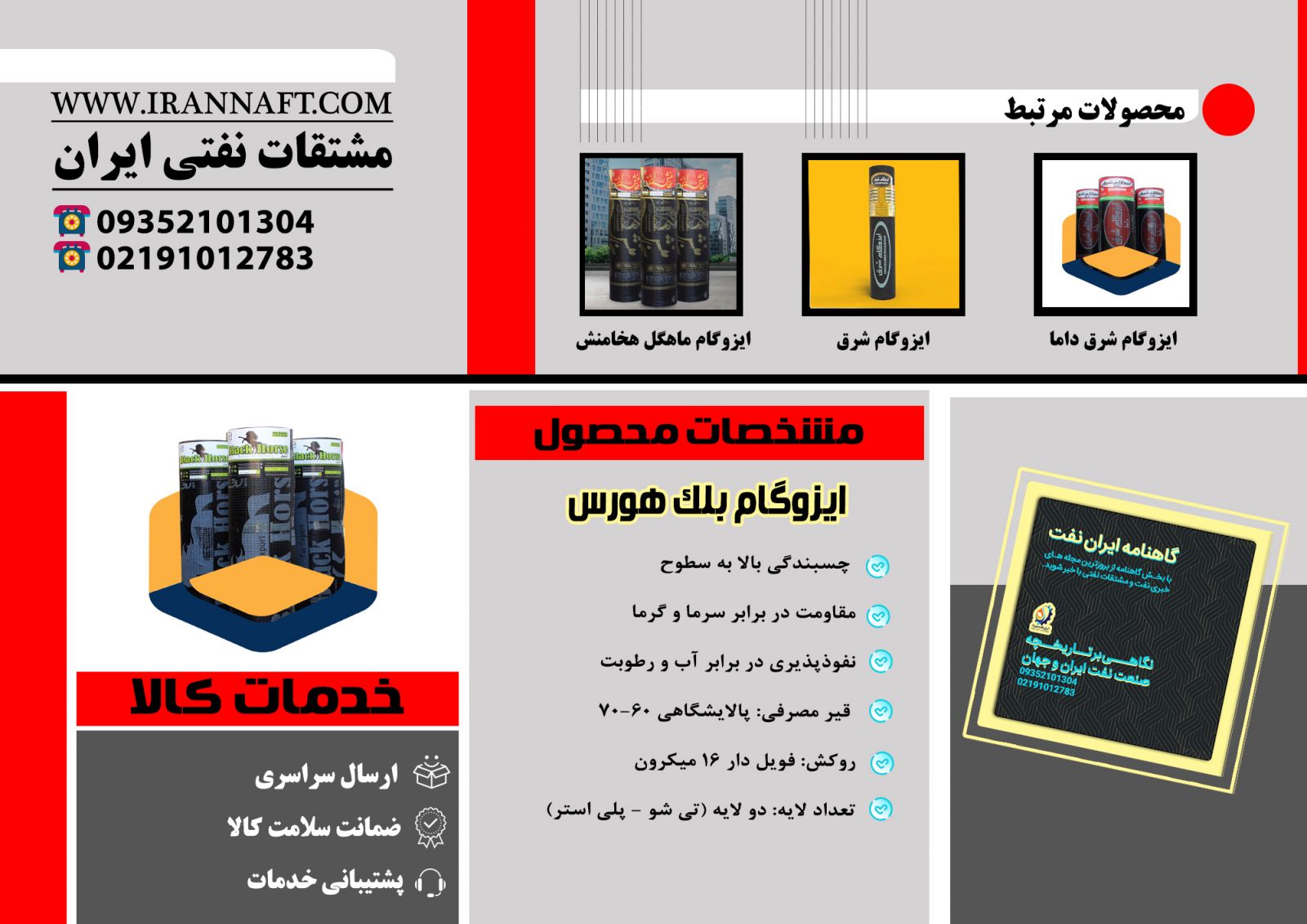 صادرات قیر و ایزوگام